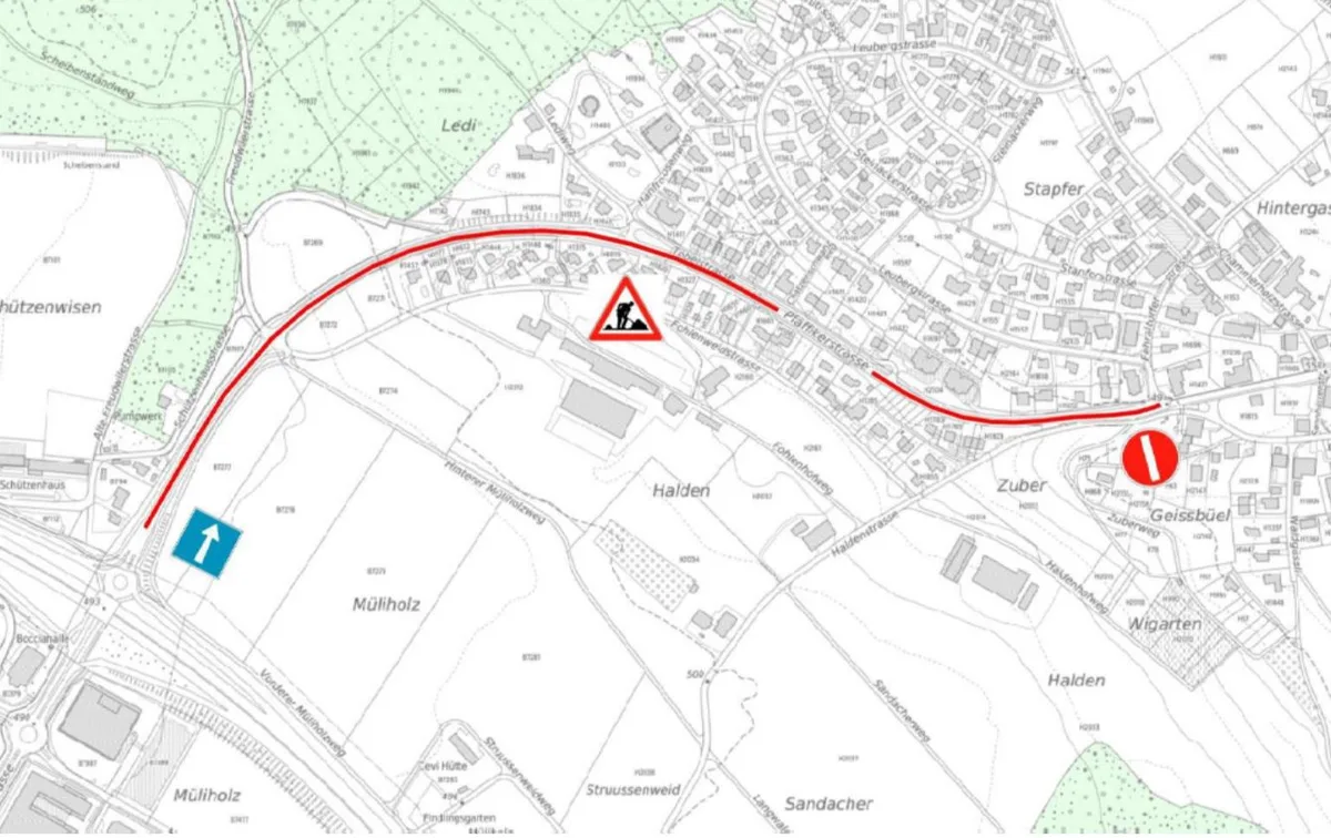 Plan der Baustelle